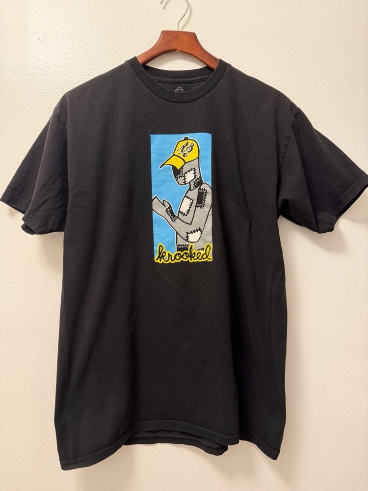Krooked Ray Barbee Black T-Shirt Men’s Large Skate Grunge RARE Y2K