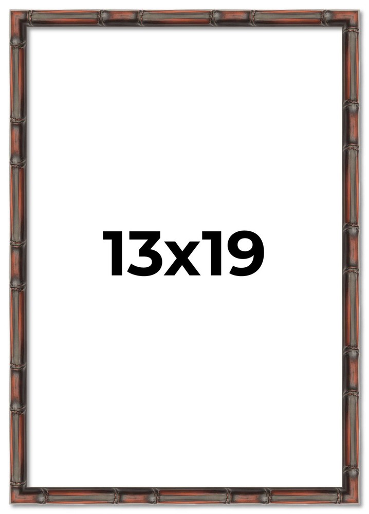 13x19 Frame Brown Bamboo with Dark Coffee/Walnut Finish | Solid Wood Picture Fra