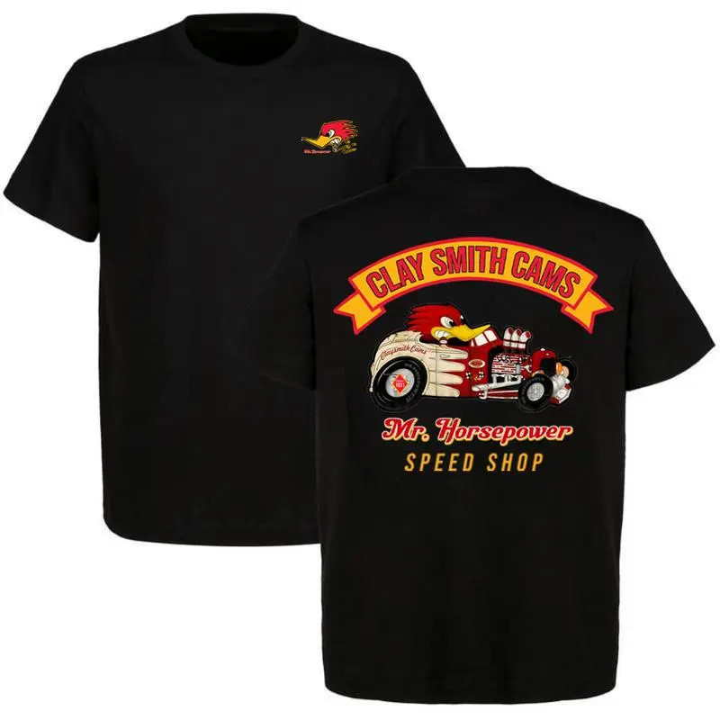 Mr. Horsepower T-Shirt, Vintage Hot Rod Cartoon Graphic Mechanic Car Tee for Men