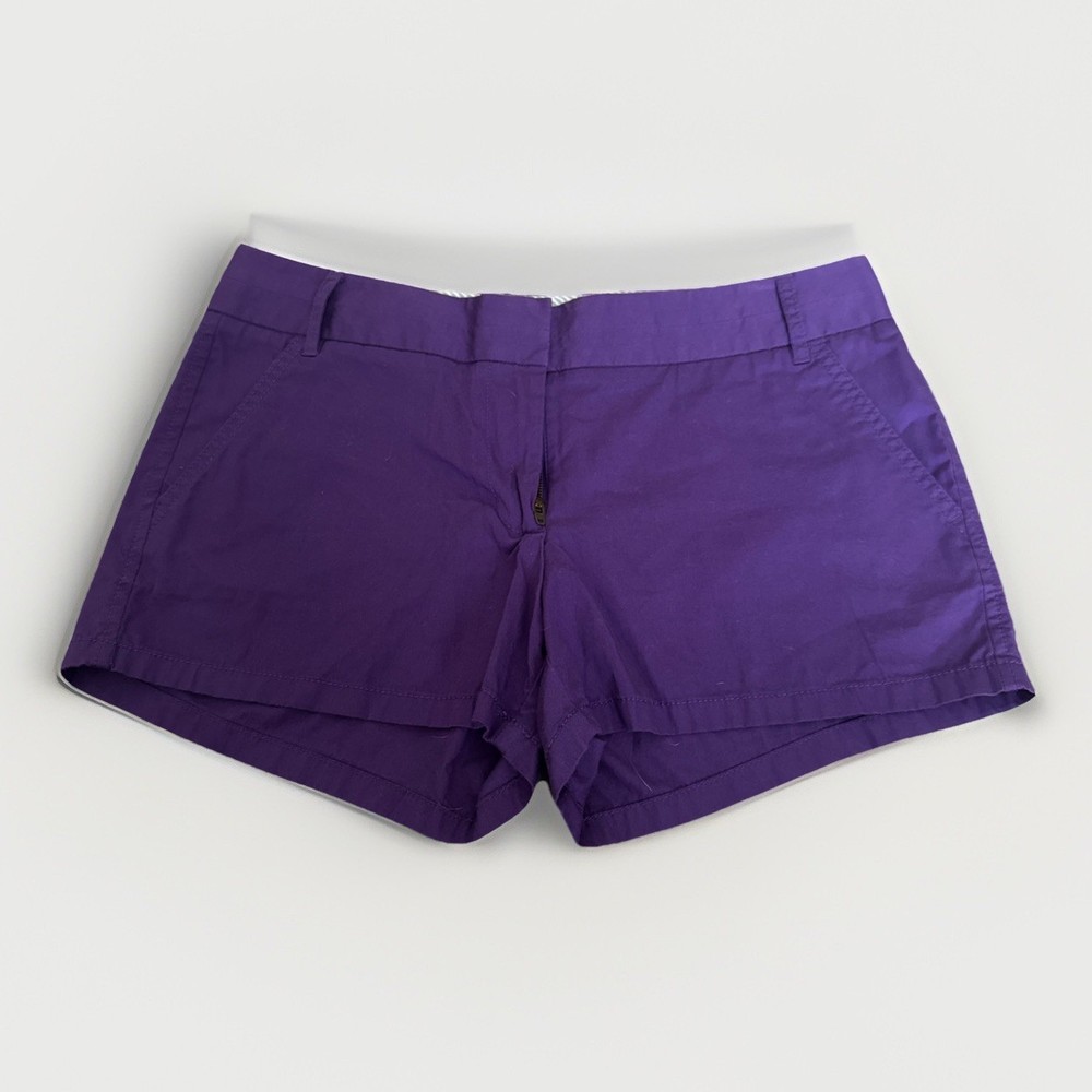 J. CREW Purple Chino Shorts Women's Size 8 100% Cotton Casual Summer