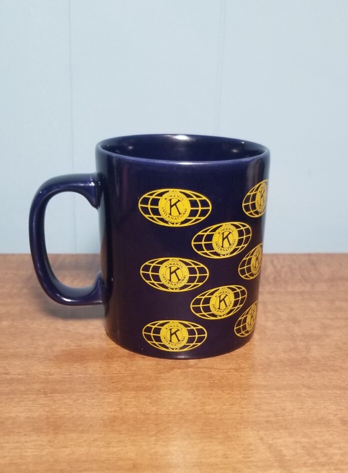 Kiwanis International Blue Cup Coffee Mug Staffordshire England Kiln Craft