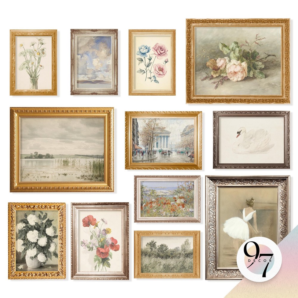 French Country Wall Art Set 12 Unframed Botanical Floral Posters Home Decor
