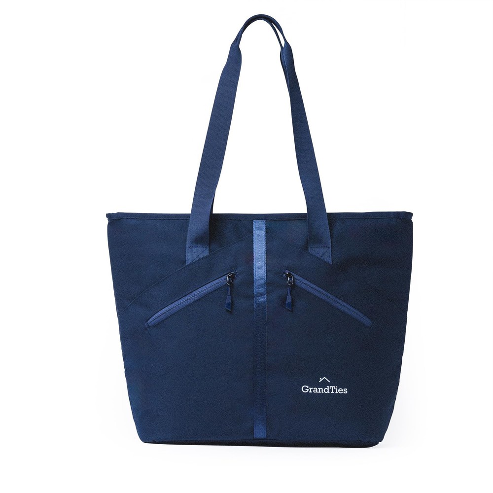 30-Can Insulated Cooler Tote Bag - Durable Leakproof Blue Zippered Outshell