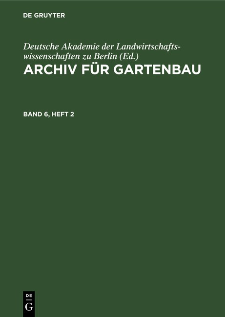 Archiv F?R Gartenbau