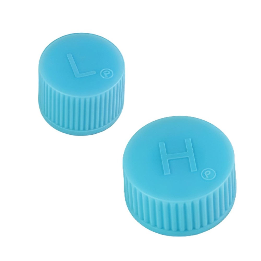 2 PCS Car A/C Valve Core Caps, R134a Charging Port Caps, High & Low Pressure ...