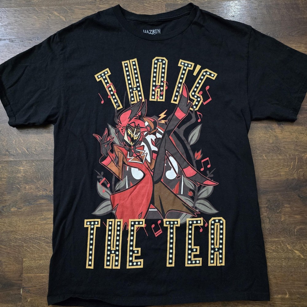 Hazbin Hotel Shirt Mens Medium Black Alastor That's The Tea Tee Hot Topic