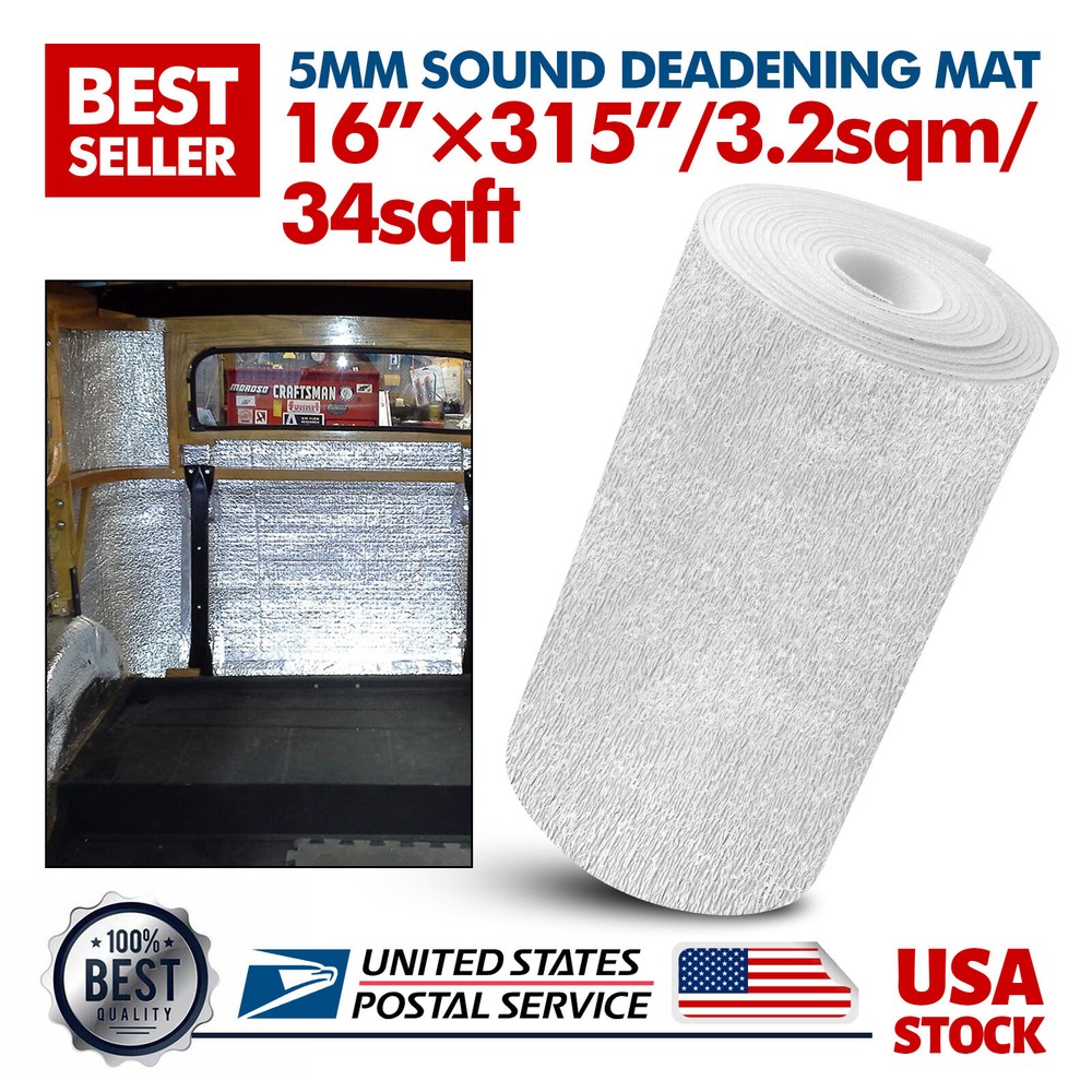 315'' x 16'' Car Insulation Sound Deadening Heat Shield Thermal Noise Proof Mat