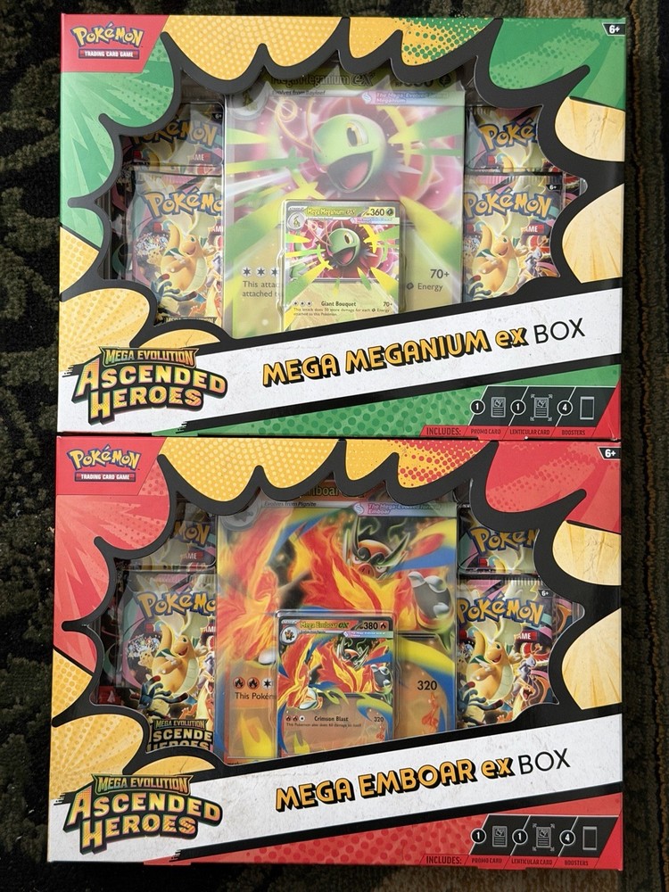 Pokémon TCG Mega Evolution—Ascended Heroes 2-Box Lot Emboar/Meganium ex