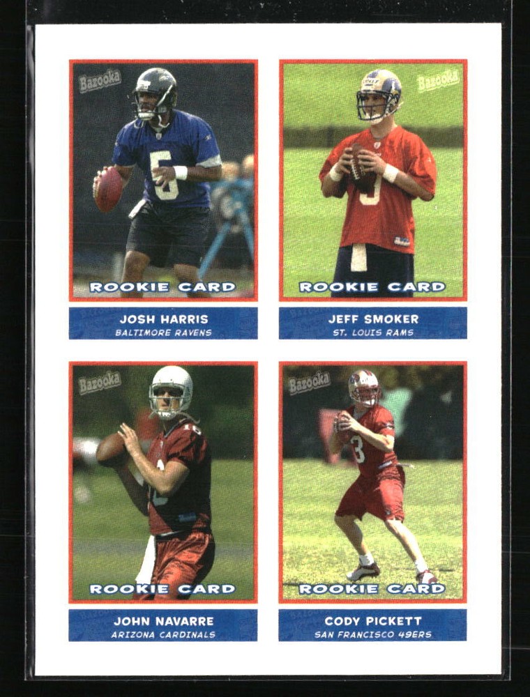 2004 Bazooka #49 Josh Harris Jeff Smoker John Navarre Cody Pickett Football Card
