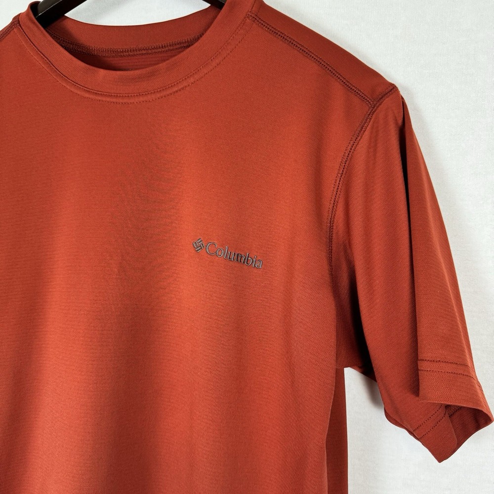 Columbia Omni-Wick Mens M Shirt Burnt Orange Dry Fit Lightweight Outdoor Hiking