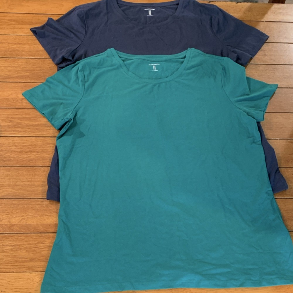 Amazon Essentials Teal Navy Short Sleeve Crew Neck Basic T-Shirt Women's XL