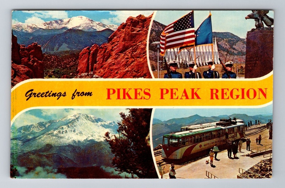 Pikes Peak CO-Colorado, General Banner Greetings, Antique Vintage Postcard