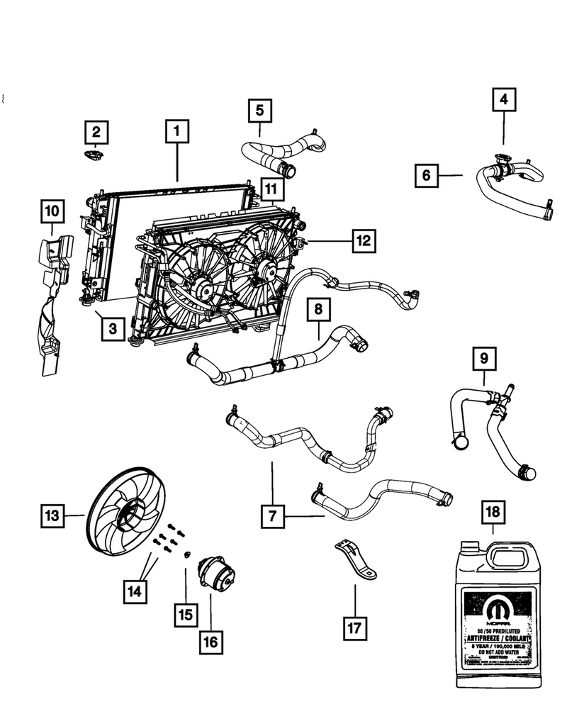 Genuine Mopar Radiator Fan Motor 68031873AA