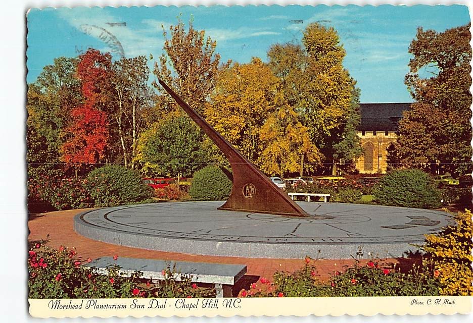 Postcard Morehead Planetarium Sun Dial Chapel Hill North Carolina USA