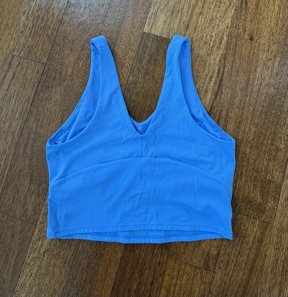 Blue All In Motion Womens Sports Bra Size L Large Crop Tank Performance Dupe