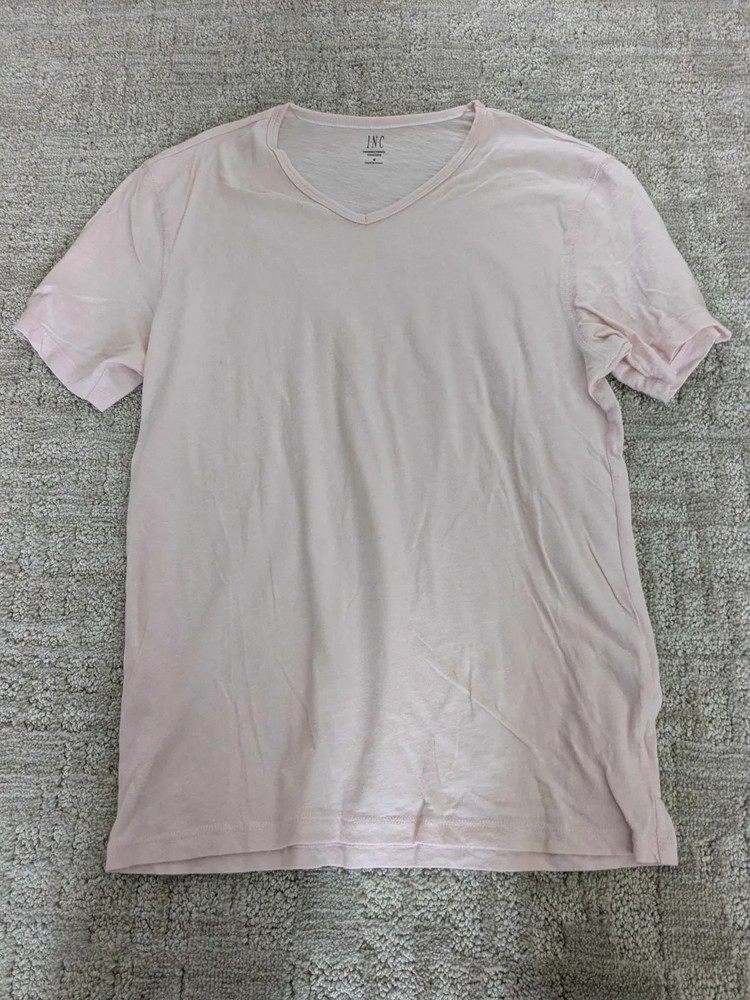 INC International Concept Mens Pink Short Sleeve Golf V Neck T Shirt Size: Small