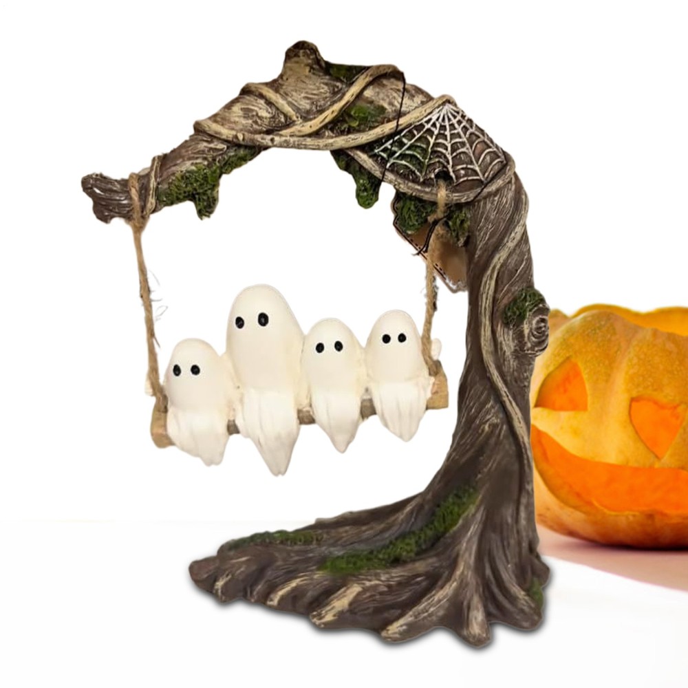 Ghost On Swing Ghost Swinging On Tree Ghost On A Swing Decoration Cute Swinging