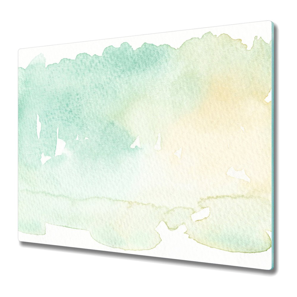 Glass Kitchen Chopping Board Light Tones Faded Abstract Watercolour Painting