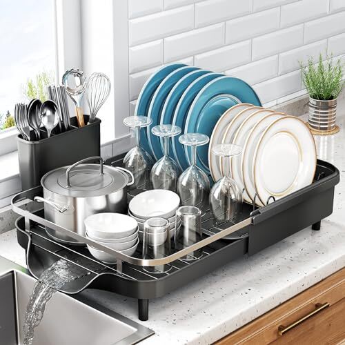 Dish Drying Rack - Expandable Dish Rack for Kitchen Counter, Stainless Steel ...