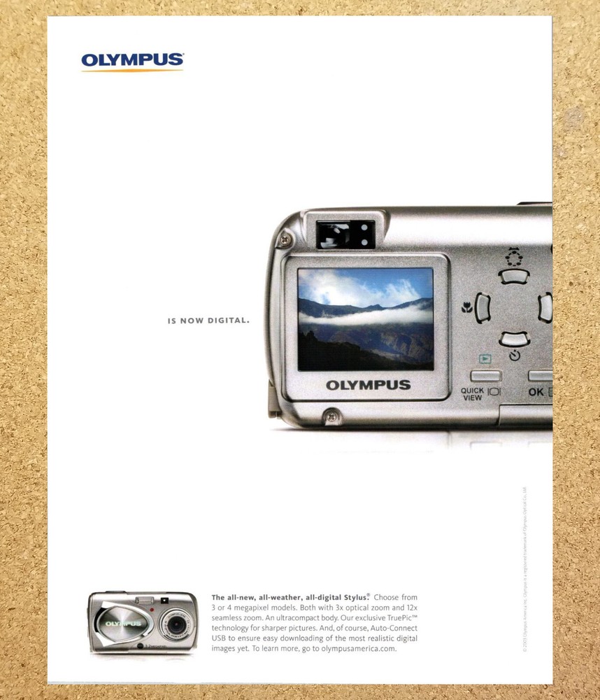 Olympus Digital Camera TruePic Technology - Magazine Print Ads Poster 2003
