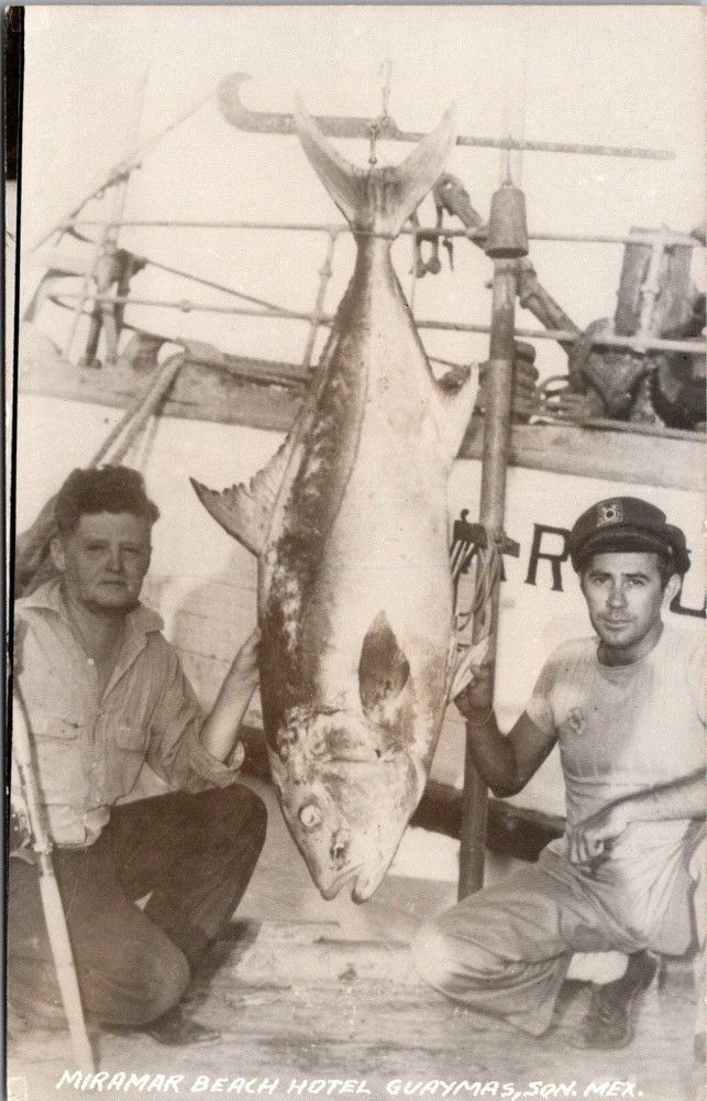RPPC Fishing at Miramar Beach Hotel, Guaymas Sonora Mexico Vintage Postcard U11