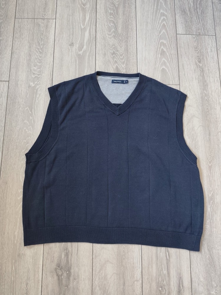 Nautica Men’s Navy V-Neck Sleeveless Jumper XXL Sweater Vest