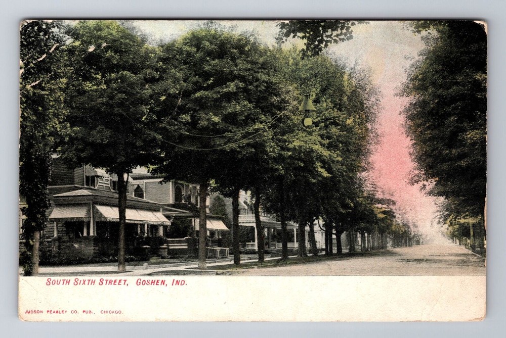 Goshen IN-Indiana, South Sixth Street, Residences Vintage c1906 Postcard