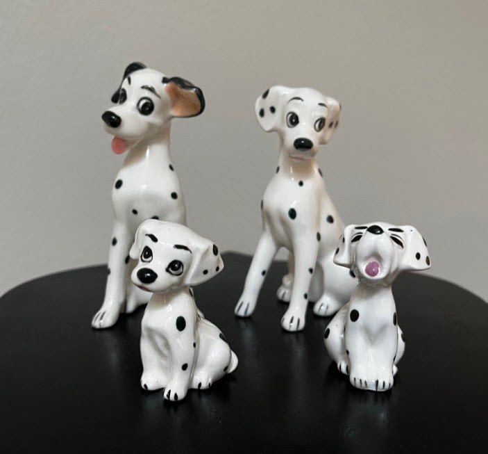 Vintage Walt Disney 101 Dalmatians Porcelain Figurines - Lot Of 4 - Japan