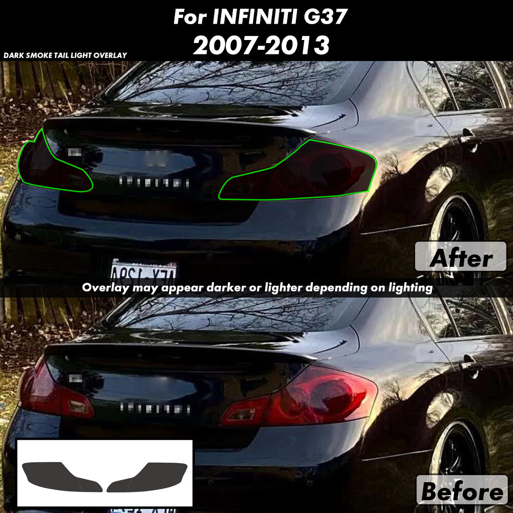 For INFINITI G37 2007-2013 Smoke Tail Light Precut Tint Cover Overlay Film
