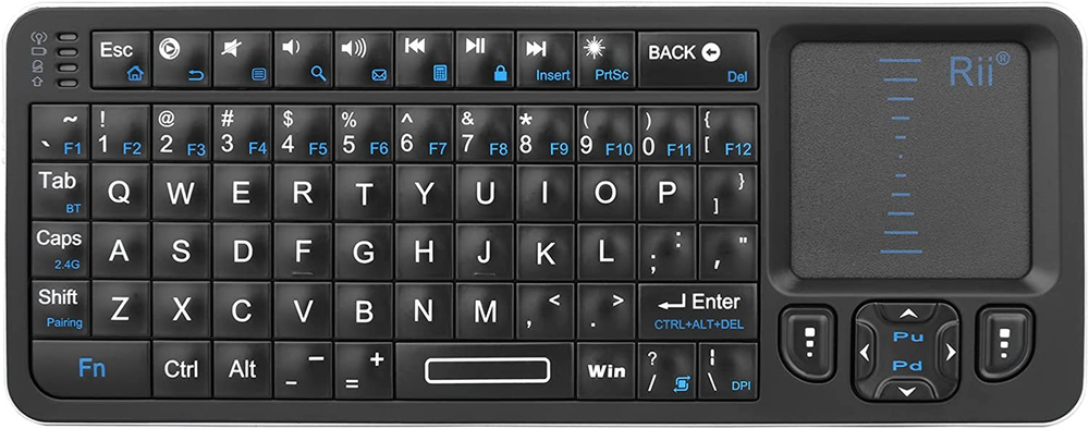 K06 Mini Backlit Bluetooth Wireless Keyboard with 2.4Ghz & IR Learning for PC