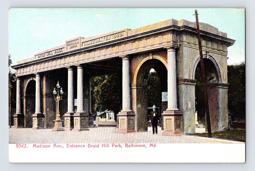 Postcard Maryland Baltimore MD Druid Hill Park Madison Avenue Pre-1907 Unposted