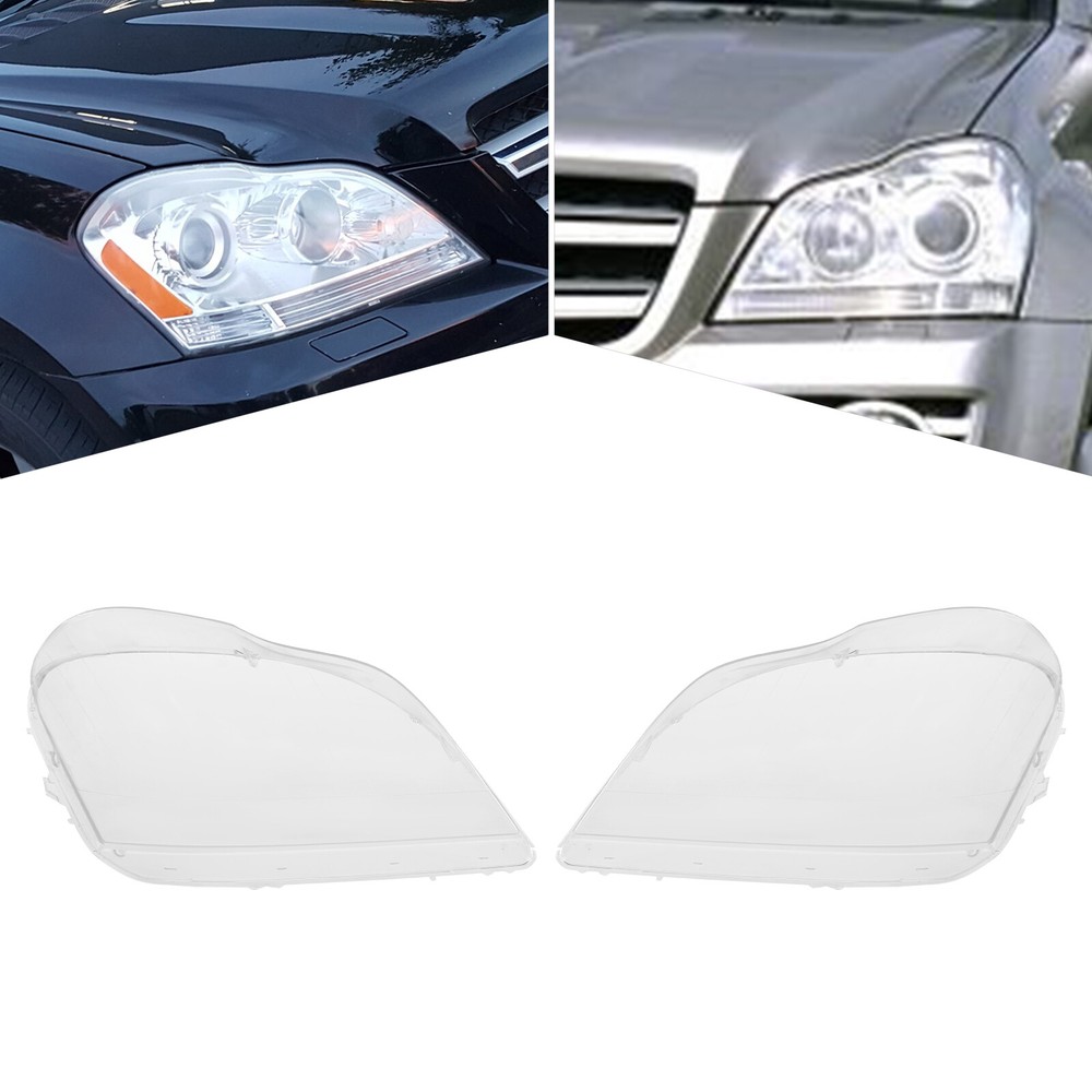 For 2007-2012 Mercedes-Benz GL-Class X164 GL450 GL500 Pair Headlight Lens Cover