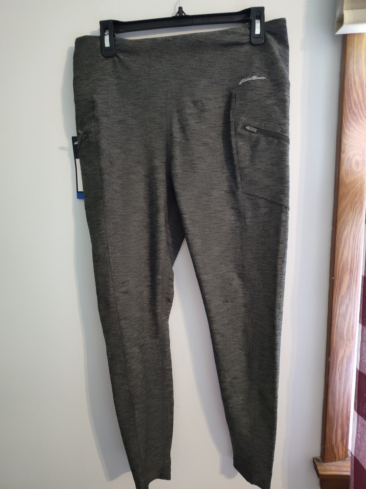 Eddie Bauer Ladies Trail Tight Leggings Green Heather Large