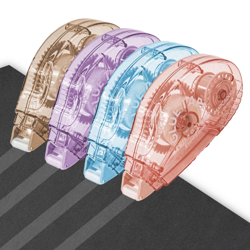 MARCADORUS Glue Tape for Scrapbooking, Pack of 4 Scrapbook Tape, Double Sided...