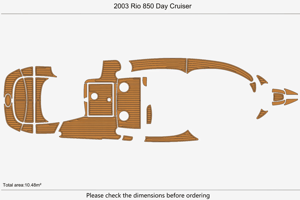 2003 Rio 850 Day Cruiser Cockpit Swim Platform EVA Pad Teak Deck Flooring Mat