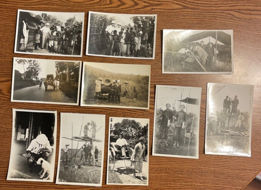 Lot of 10 RPPC Real Photo Postcards Singapore 1930's-40's Interactions w British