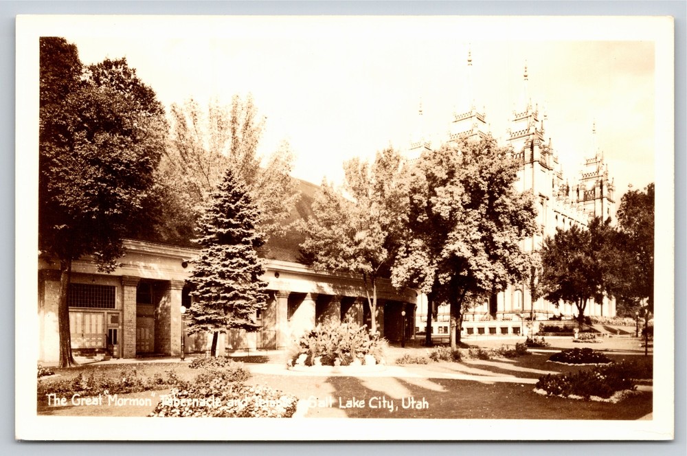 RPPC~Salt Lake City Utah~The Great Mormon Tabernacle & Temple~Real Photo PC