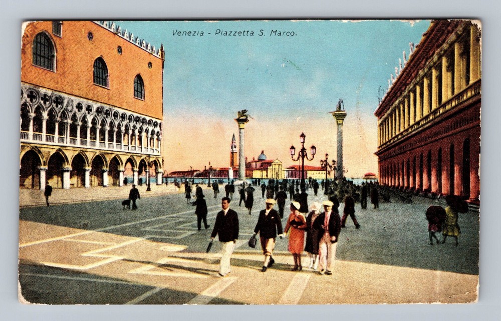 Italy- Venice Saint Marco Square Souvenir Postal Old Card PC Vintage Postcard