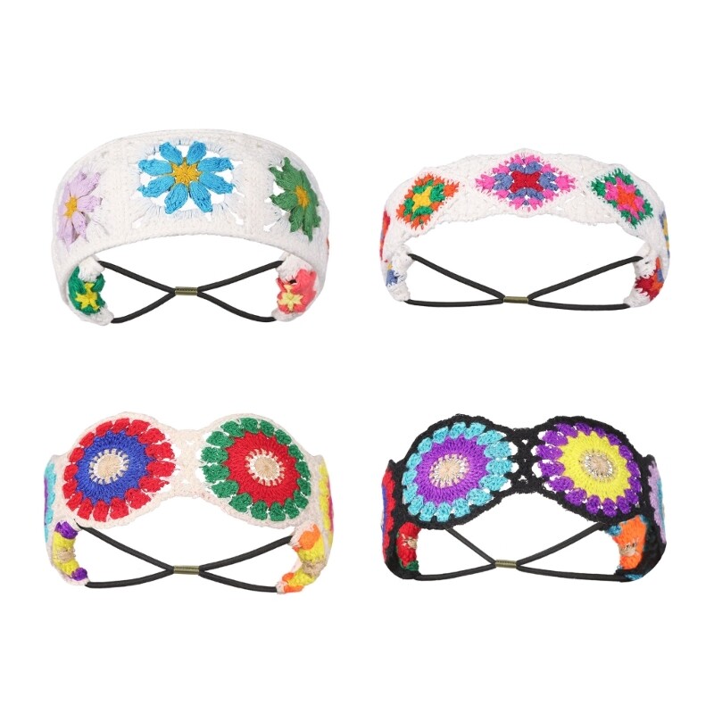 Elastic Flower Pattern Sunproof Hair Scarf for Girls Outdoor Activities
