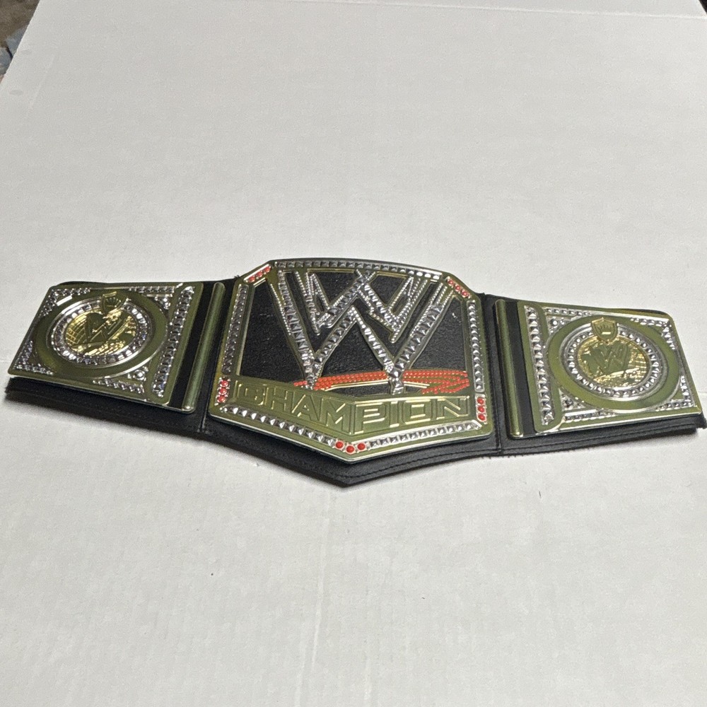 WWE Wrestling Championship Mattel belt - Black & Silver Title Belt