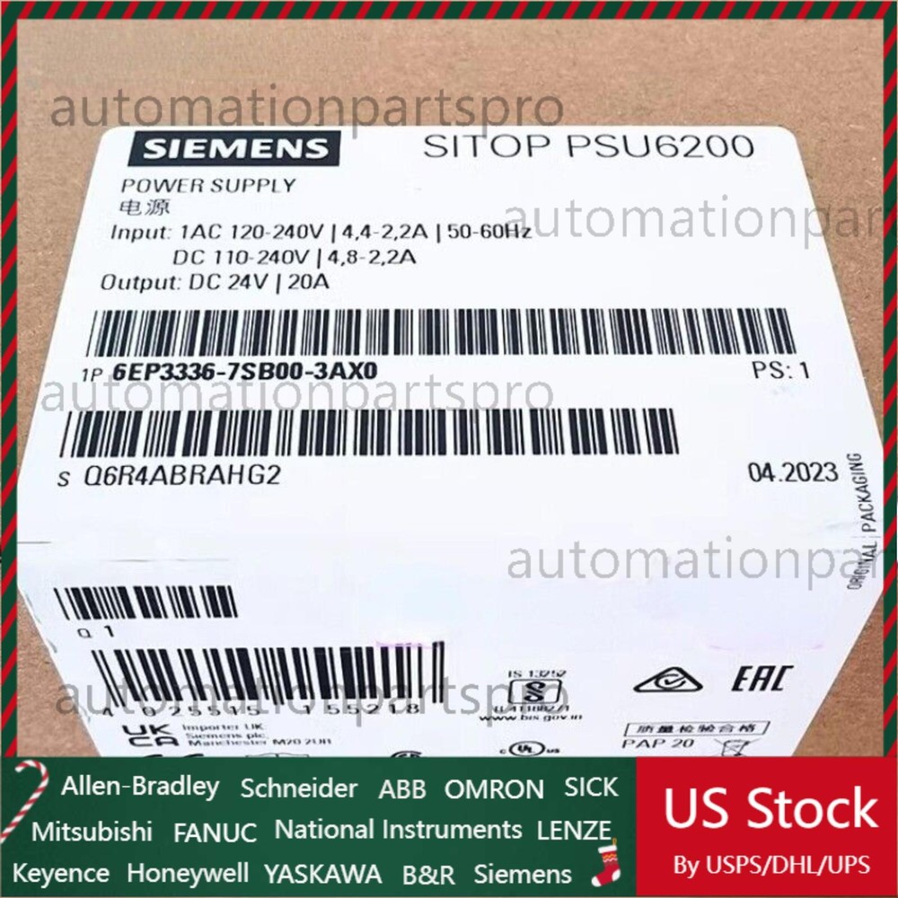 6EP3336-7SB00-3AX0 SITOP PSU6200 24 V/20 A stabilized power supply input