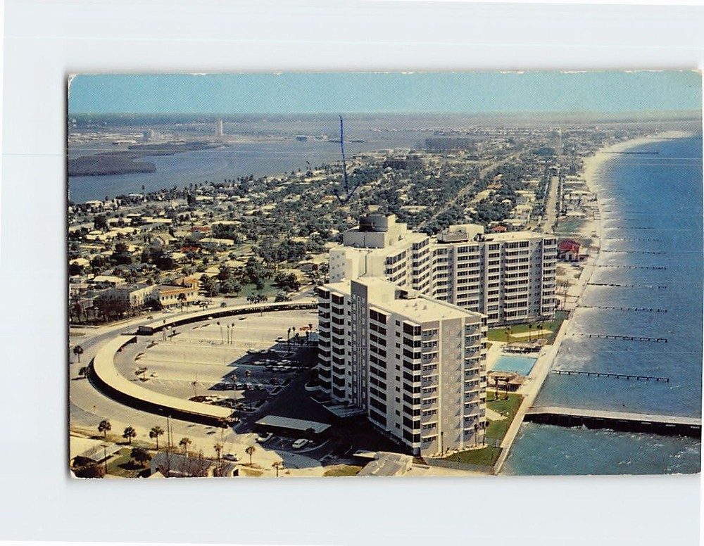Postcard Air View Of Clearwater Beach Florida USA