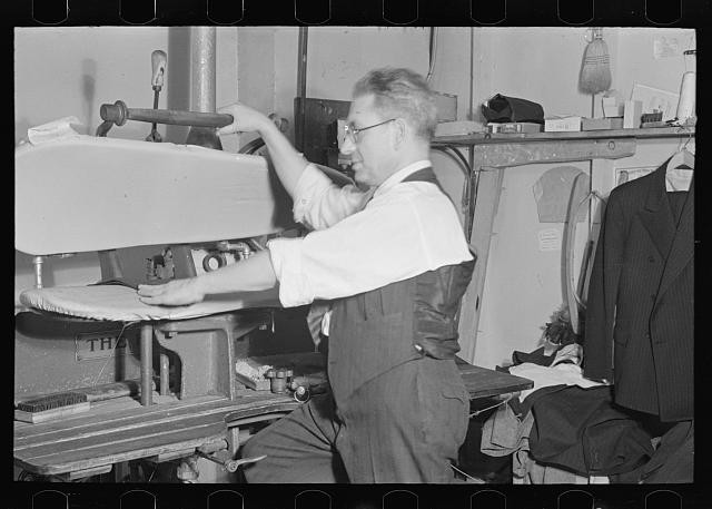 Photo:New York City NY 1936 Tailor Proprietor at Steam Presser