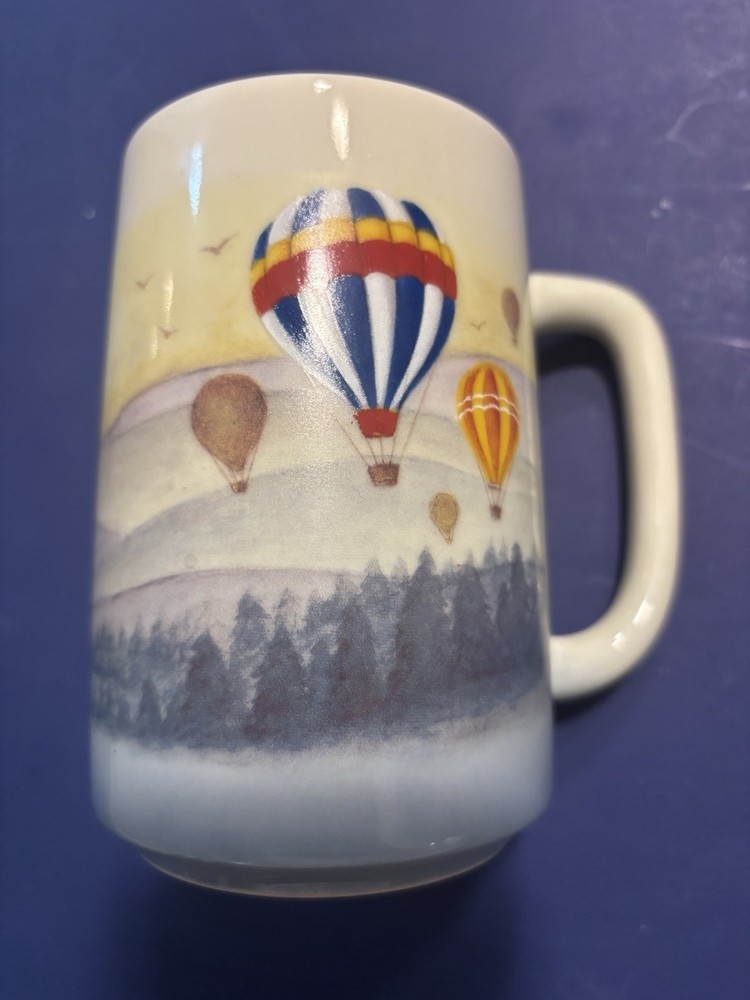Otagiri Hot Air Balloon Vintage Tall Coffee Mug Tea Cup Japan NICE!