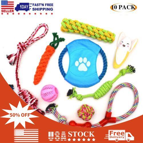 6/10X Dog Rope Toys Braided Rope Chew Play for Aggressive Chewers lot Ball Toys