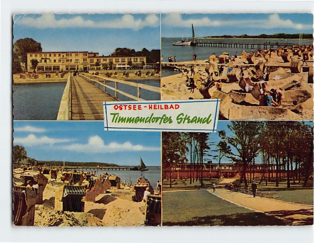 Postcard Timmendorfer Strand on the Baltic Sea Coast of Germany
