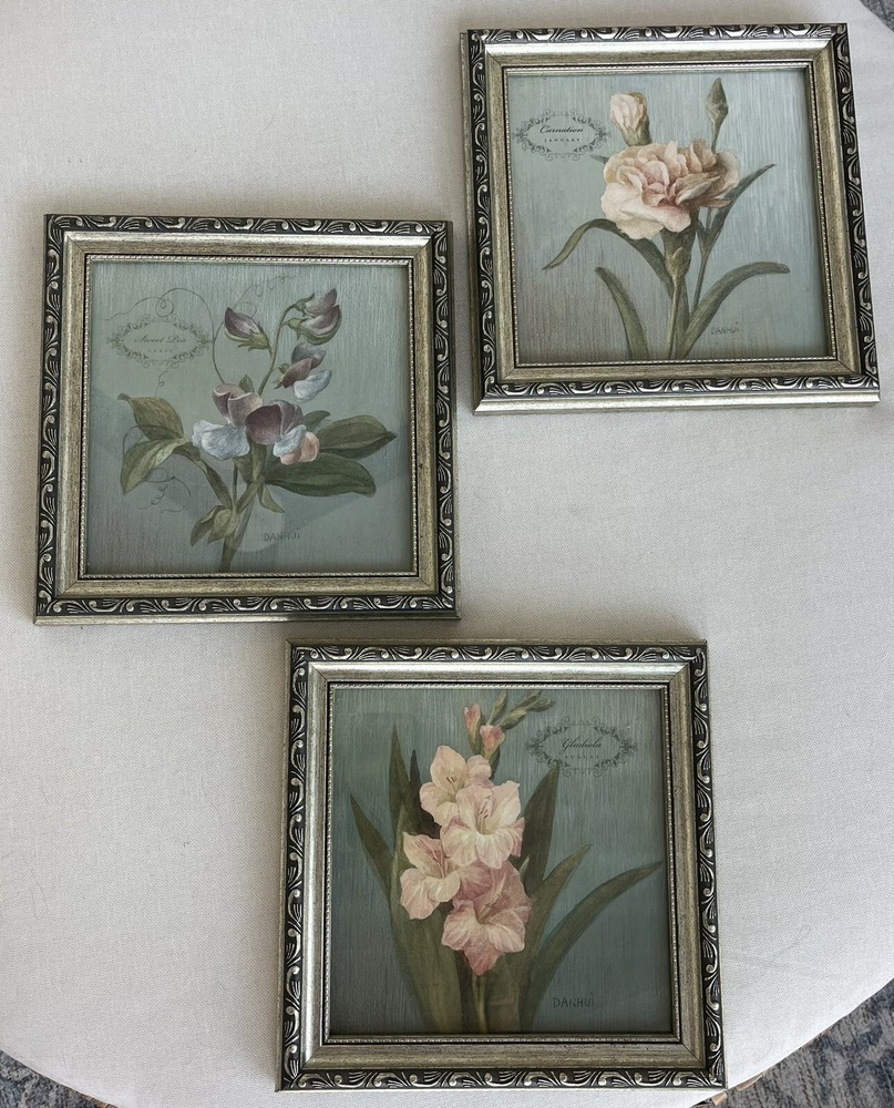 Danhui Framed Trio Prints “Flower of the Month” 9.5