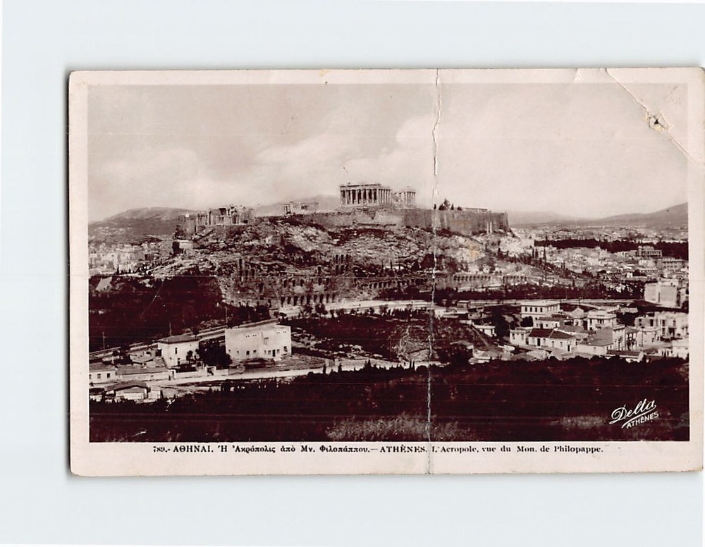 Postcard Acropolis of Athens from the Hill of Philopappos Greece
