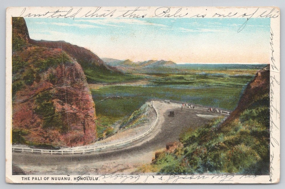 Vintage Nuuanu Pali Honolulu Hawaii Postcard - Scenic Road & Valley View