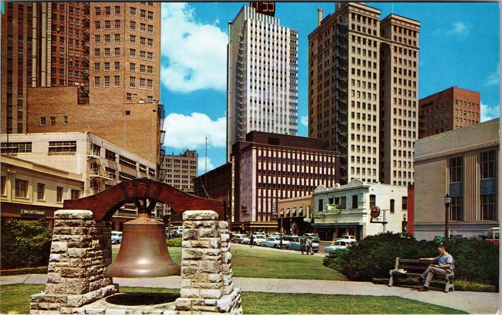 Fort Worth TX-Texas, Throckmorton Street, City Hall, Vintage Postcard